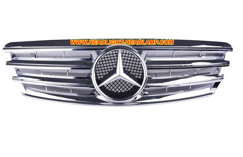 Mercedes Benz C-Class Front Hood Bumper Chrome Grill Grille Mesh Inserts