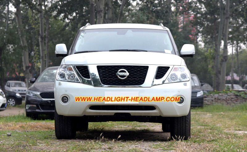 Nissan Patrol Y62 Basic Standard Normal Halogen Headlight Swapping Upgrade To HID Bi-Xenon Headlamp Conversion Assembly Housing Adapter Wiring Harness Wires Cable