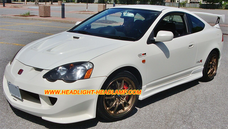 Acura RSX Full LED Headlight Lens Cover Yellowish Scratched Lenses Crack Cracked Broken Fading Faded Fogging Foggy Haze Aging Replace Repair Fix