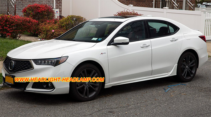 Acura TLX Full LED Headlight Lens Cover Yellowish Scratched Lenses Crack Cracked Broken Fading Faded Fogging Foggy Haze Aging Replace Repair Fix