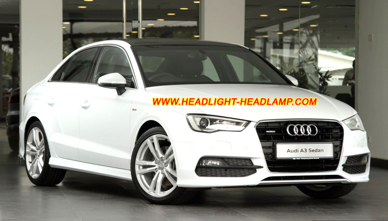 Audi A3 8V Sedan HID Bi-Xenon Headlight Lens Cover Yellowish Scratched Lenses Crack Cracked Broken Fading Faded Fogging Foggy Haze Aging Replace Repair