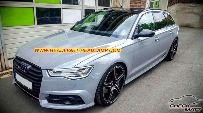 Audi A6 C7 Avant Wagon Full LED Xenon Headlight Lens Cover Yellowish Scratched Lenses Crack Cracked Broken Fading Faded Fogging Foggy Haze Aging Replace Repair