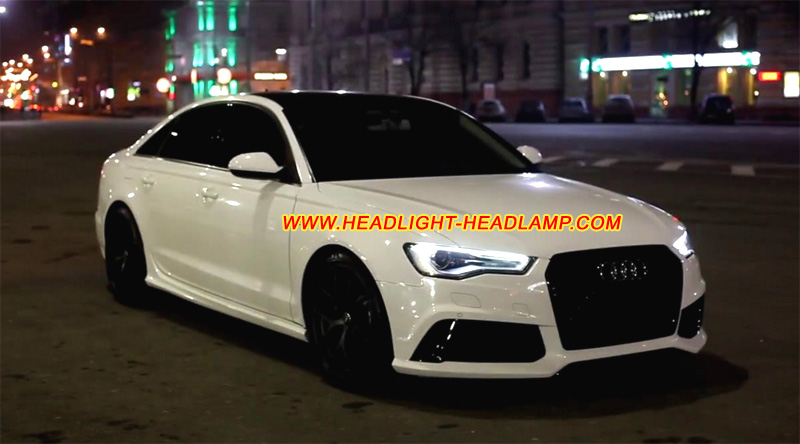 Audi A6 C7 Facelift HID Bi-Xenon Headlight Lens Cover Yellowish Scratched Lenses Crack Cracked Broken Fading Faded Fogging Foggy Haze Aging Replace Repair