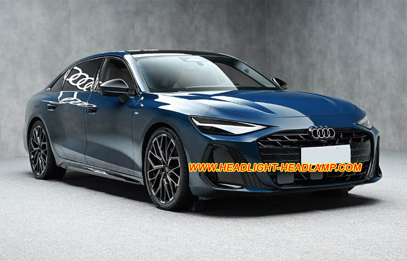 Audi A6 C9 4L Digital Matrix LED Headlight Lens Cover Yellowish Scratched Lenses Crack Cracked Broken Fading Faded Fogging Foggy Haze Aging Replace Repair