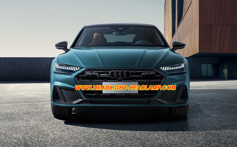 Audi A7 A7L LED Laser Headlight Lens Cover Yellowish Scratched Lenses Crack Cracked Broken Fading Faded Fogging Foggy Haze Aging Replace