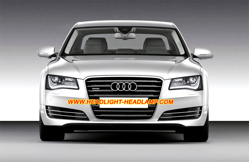 Audi A8 D4 4H HID Bi-Xenon Headlight Lens Cover Yellowish Scratched Lenses Crack Cracked Broken Fading Faded Fogging Foggy Haze Aging Replace Repair