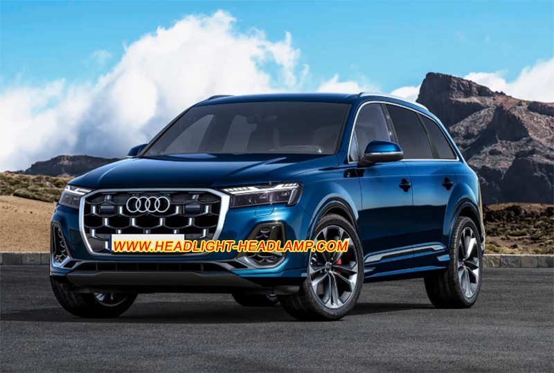 2024-2026 Audi Q7 Matrix Full LED Headlight Lens Cover Yellowish Scratched Lenses Crack Cracked Broken Fading Faded Fogging Foggy Haze Aging Replace Repair