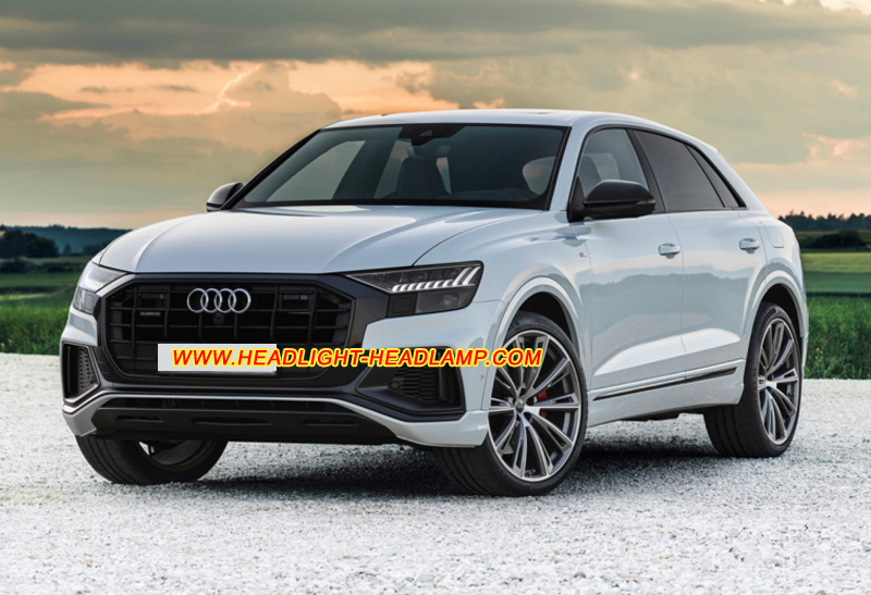 Audi Q8 E-Tron 60 TFSI e quattro S line LED Headlight Lens Cover Yellowish Scratched Lenses Crack Cracked Broken Fading Faded Fogging Foggy Haze Aging Replace Repair