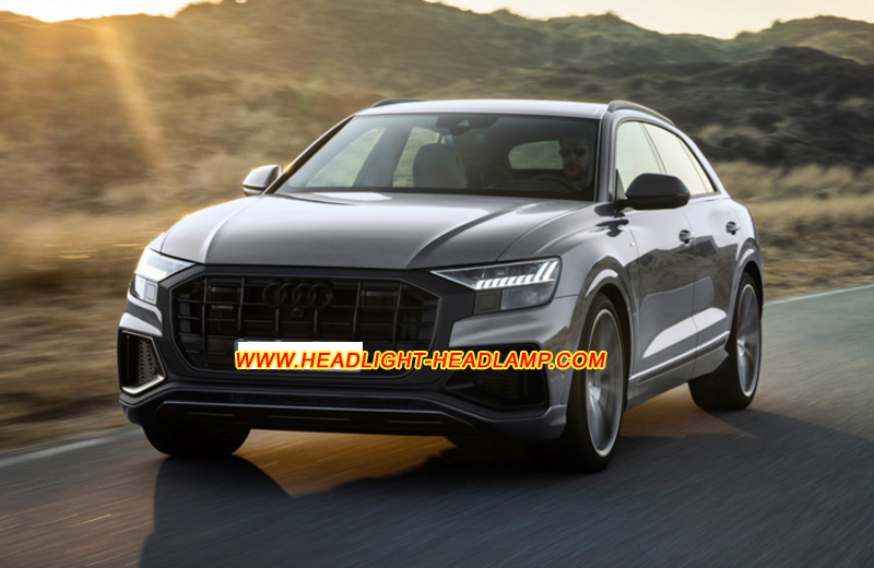 Audi Q8 Matrix LED Headlight Lens Cover Yellowish Scratched Lenses Crack Cracked Broken Fading Faded Fogging Foggy Haze Aging Replace Repair