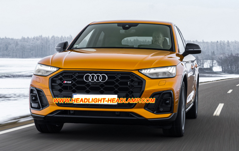2021-2022 Audi Q5 Sportback LED Headlight Lens Cover Yellowish Scratched Lenses Crack Cracked Broken Fading Faded Fogging Foggy Haze Aging Replace Repair