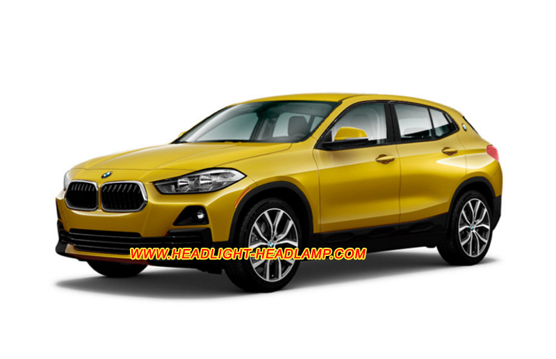 2017-2020 BMW X2 F39 Halogen Headlight Lens Cover Yellowish Scratched Lenses Crack Cracked Broken Fading Faded Fogging Foggy Haze Aging Replace Repair