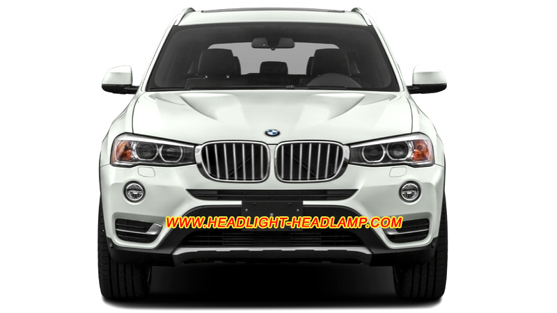 BMW X3 F25 HID Bi-Xenon Headlight Lens Cover Yellowish Scratched Lenses Crack Cracked Broken Fading Faded Fogging Foggy Haze Aging Replace Repair