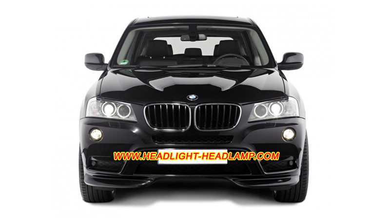 BMW X3 F25 HID Bi-Xenon Headlight Lens Cover Yellowish Scratched Lenses Crack Cracked Broken Fading Faded Fogging Foggy Haze Aging Replace Repair