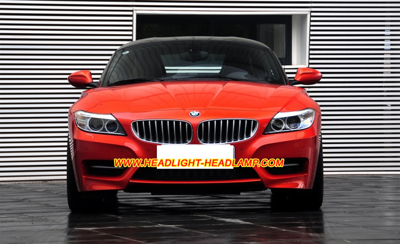 BMW Z4 LED Xenon Headlight Lens Cover Yellowish Scratched Lenses Crack Cracked Broken Fading Faded Fogging Foggy Haze Aging Replace Repair