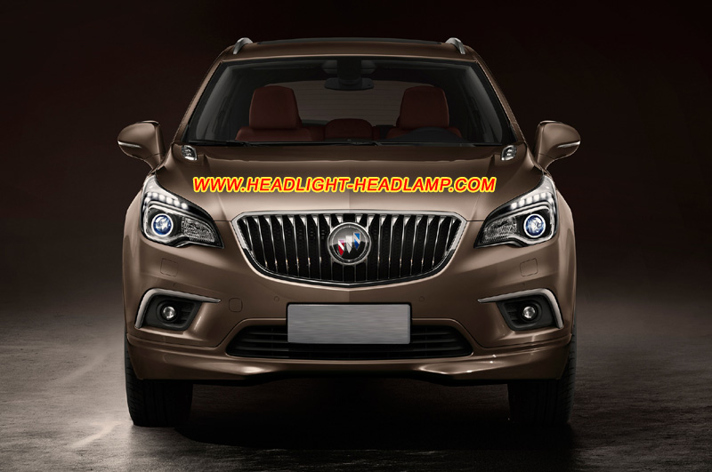 Buick Envision Xenon Halogen Headlight Lens Cover Yellowish Scratched Lenses Crack Cracked Broken Fading Faded Fogging Foggy Haze Aging Replace Repair