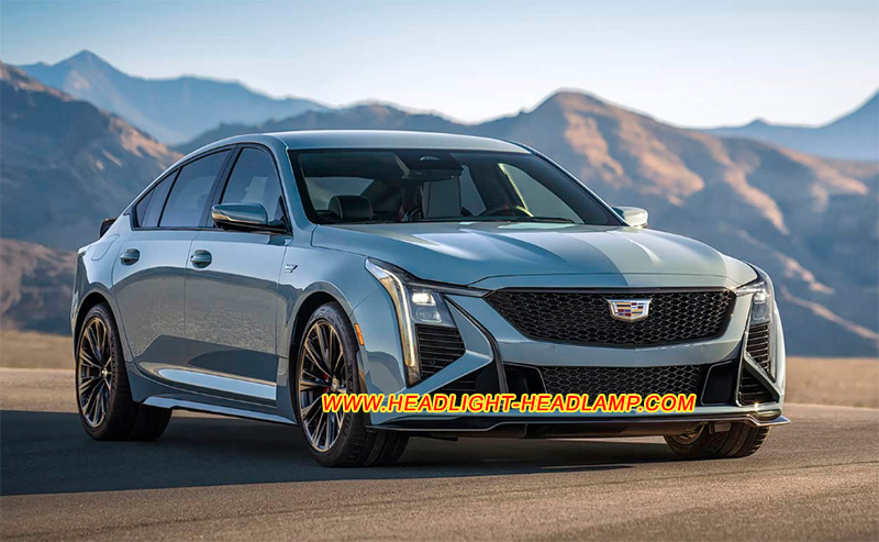 Cadillac CT5 Facelift Full LED Headlight Lens Cover Yellowish Scratched Lenses Crack Cracked Broken Fading Faded Fogging Foggy Haze Aging Replace Repair