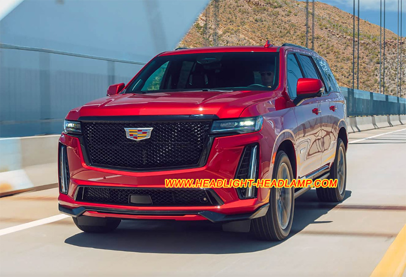 Cadillac Escalade GMT1UL Full LED Headlight Lens Cover Yellowish Scratched Lenses Crack Cracked Broken Fading Faded Fogging Foggy Haze Aging Replace Repair