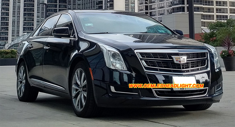 Cadillac XTS Headlight Lens Cover Yellowish Scratched Lenses Crack Cracked Broken Fading Faded Fogging Foggy Haze Aging Replace Repair