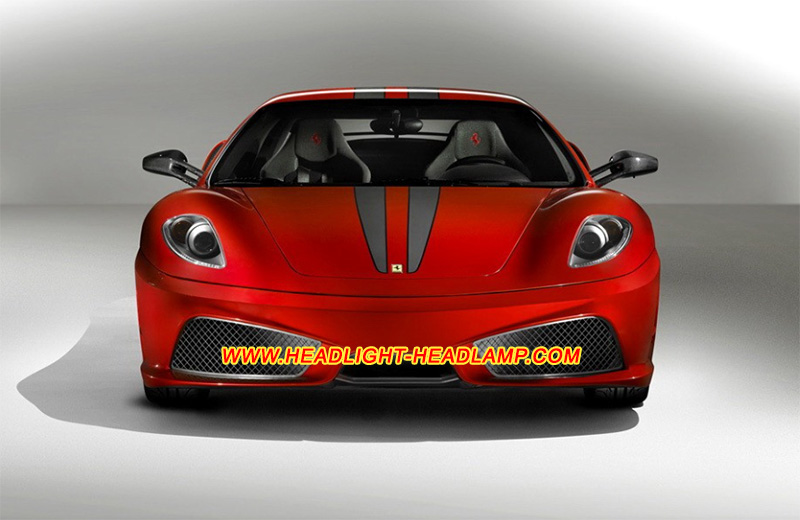 Ferrari F430 GT3 Spider Xenon HID Headlight Lens Cover Yellowish Scratched Lenses Crack Cracked Broken Fading Faded Fogging Foggy Haze Aging Replace Repair