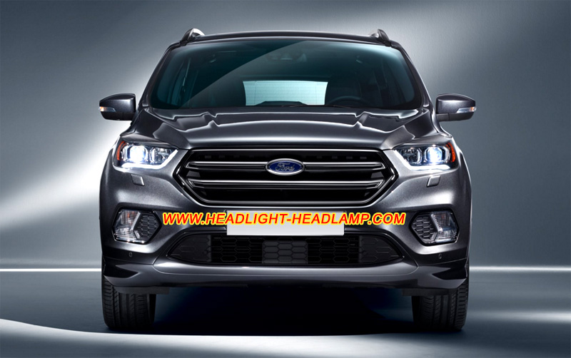Ford Kuga Escape Full LED Headlight Lens Cover Yellowish Scratched Lenses Crack Cracked Broken Fading Faded Fogging Foggy Haze Aging Replace Repair