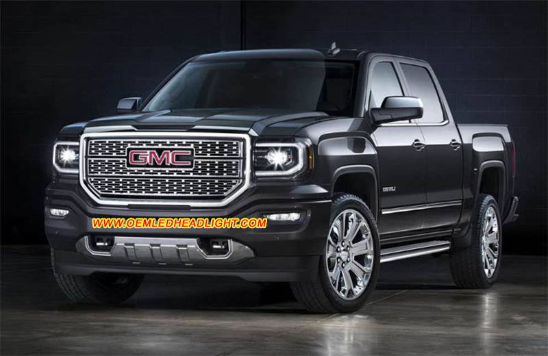 2014-2018 GMC Sierra Mk4 LED Headlight Assembly Lens Cover Yellowish Scratched Lenses Crack Cracked Broken Fading Faded Fogging Foggy Haze Aging Replace Repair 