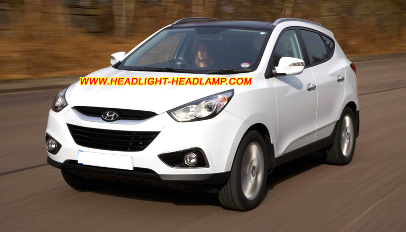 Hyundai Tucson IX35 Xenon Headlight Lens Cover Yellowish Scratched Lenses Crack Cracked Broken Fading Faded Fogging Foggy Haze Aging Replacement