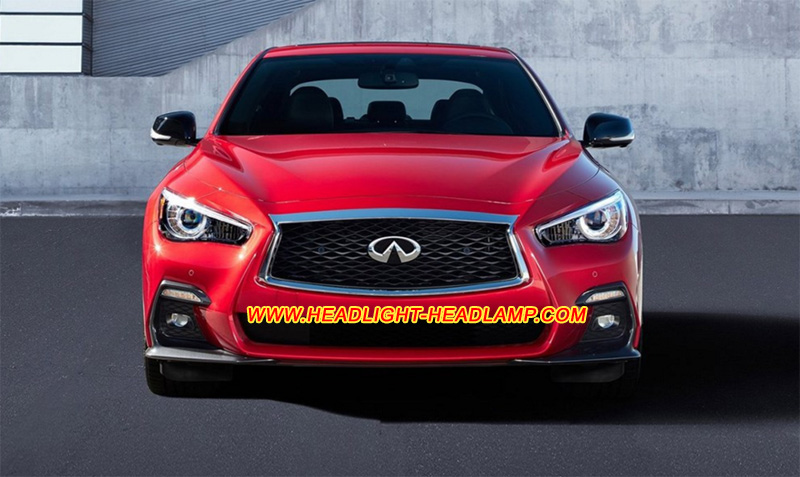 Infiniti Q50 V37 Q50L Headlight Lens Cover Yellowish Scratched Lenses Crack Cracked Broken Fading Faded Fogging Foggy Haze Aging Replace Repair