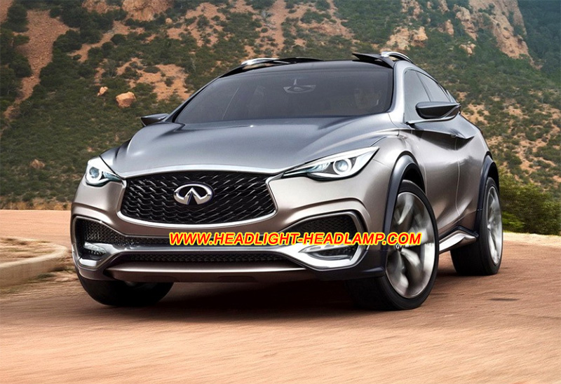 Infiniti QX30 H15 Headlight Lens Cover Yellowish Scratched Lenses Crack Cracked Broken Fading Faded Fogging Foggy Haze Aging Replace Repair