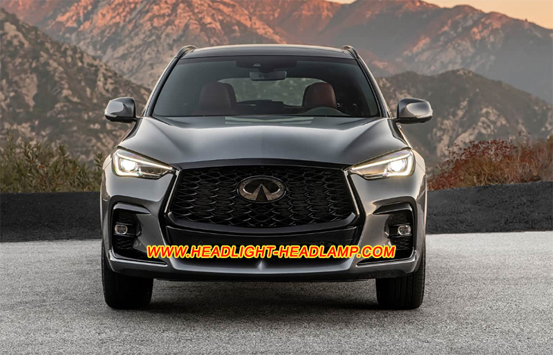 Infiniti QX50 QX55 J55 Mk2 LED Headlight Lens Cover Yellowish Scratched Lenses Crack Cracked Broken Fading Faded Fogging Foggy Haze Aging Replace Repair 