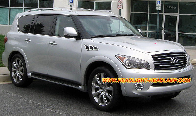 2011-2013 Infiniti QX80 Z62 Mk2 Headlight Lens Cover Yellowish Scratched Lenses Crack Cracked Broken Fading Faded Fogging Foggy Haze Aging Replace Repair
