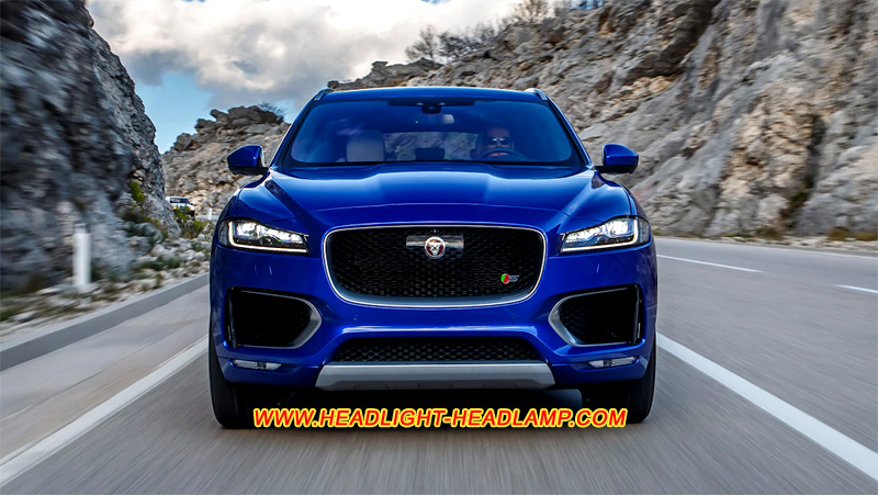 Jaguar F-Pace X761 Full LED Headlight Lens Cover Yellowish Scratched Lenses Crack Cracked Broken Fading Faded Fogging Foggy Haze Aging Replace Repair