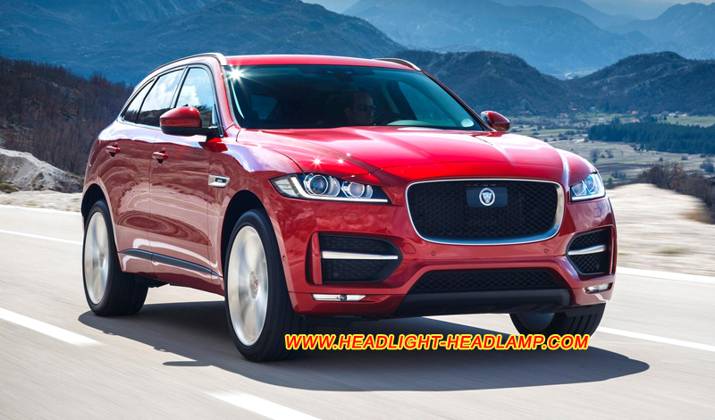 Jaguar F-Pace X761 Xenon Headlight Lens Cover Yellowish Scratched Lenses Crack Cracked Broken Fading Faded Fogging Foggy Haze Aging Replace Repair