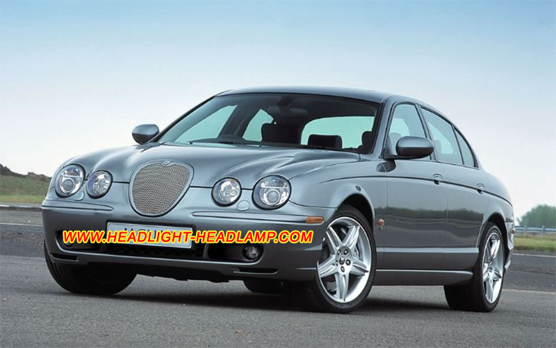 1999-2007 Jaguar S-Type Xenon HID Headlight Housing Headlight Lens Cover Yellowish Scratched Lenses Crack Cracked Broken Fading Faded Fogging Foggy Haze Aging Replace Repair