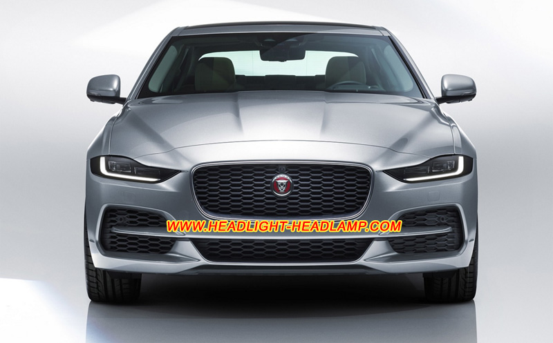 Jaguar XE Matrix LED Headlight Lens Cover Yellowish Scratched Lenses Crack Cracked Broken Fading Faded Fogging Foggy Haze Aging Replace Repair