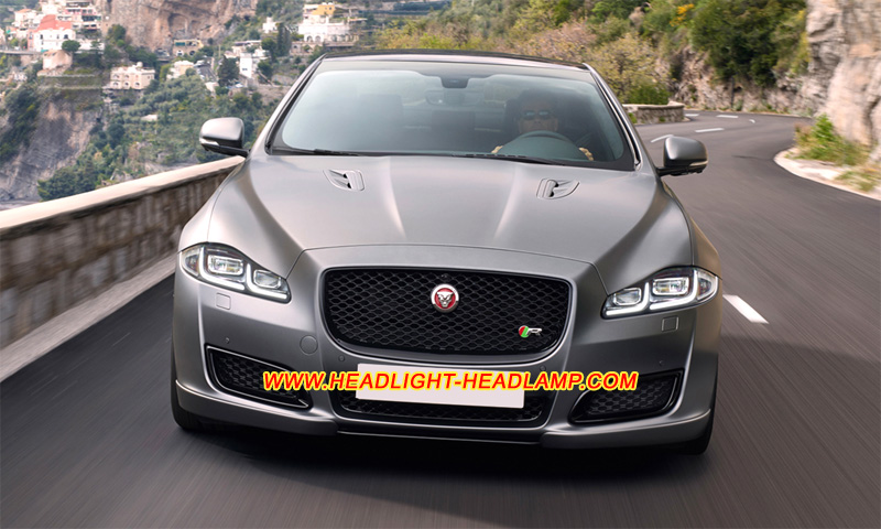 Jaguar XJ XJL XJR X351 Full LED Headlight Lens Cover Yellowish Scratched Lenses Crack Cracked Broken Fading Faded Fogging Foggy Haze Aging Replace Repair