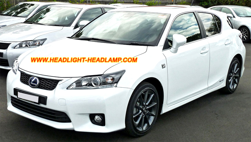 Lexus CT200h Headlight Lens Cover Yellowish Scratched Lenses Crack Cracked Broken Fading Faded Fogging Foggy Haze Aging Replace Repair