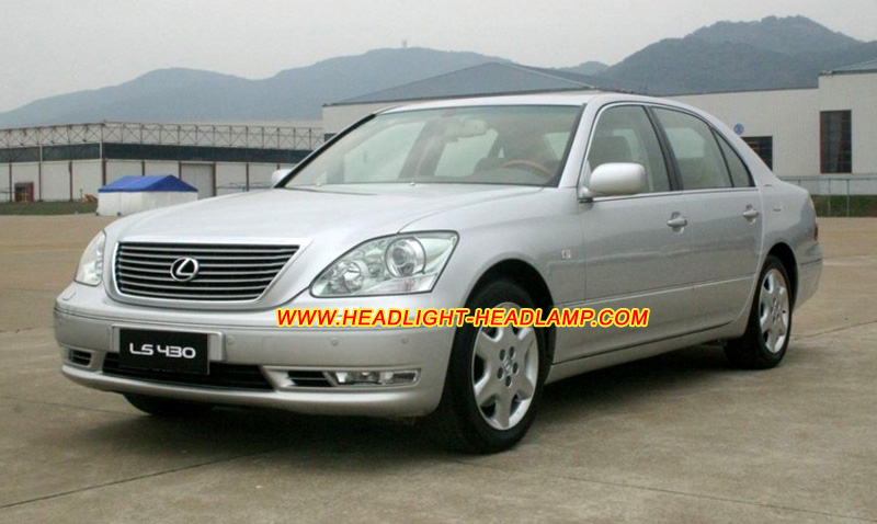 Lexus LS430 V8 Xenon Headlight Lens Cover Yellowish Scratched Lenses Crack Cracked Broken Fading Faded Fogging Foggy Haze Aging Replace Repair