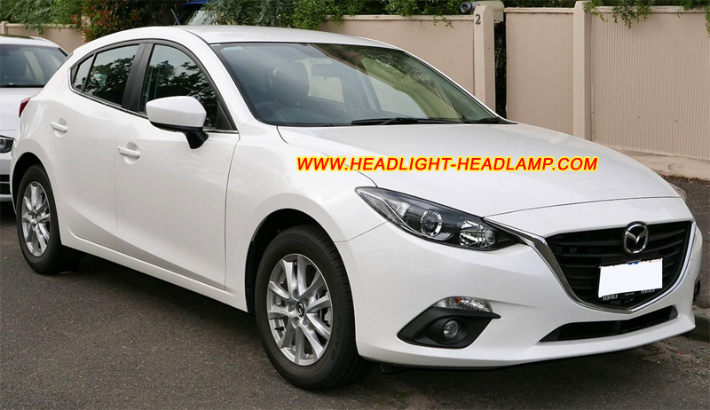 Mazda3 BM Xenon Headlight Lens Cover Yellowish Scratched Lenses Crack Cracked Broken Fading Faded Fogging Foggy Haze Aging Replace Repair