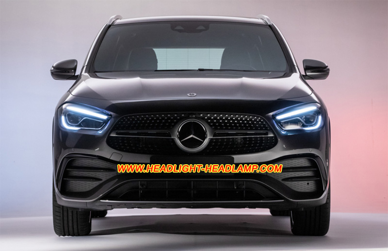 Mercedes-Benz GLA180 GLA200 GLA220 GLA250 GLA45 GLA35 AMG LED Headlight Lens Cover Yellowish Scratched Lenses Crack Cracked Broken Fading Faded Fogging Foggy Haze Aging Replace Repair