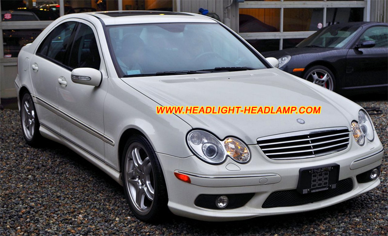 Mercedes-Benz C-Class W203 C160 C180 C200 C220 C230 C240 C280 C270 C320 C350 C32 C55 C30 AMG Headlight Lens Cover Yellowish Scratched Lenses Crack Cracked Broken Fading Faded Fogging Foggy Haze Aging Replace Repair