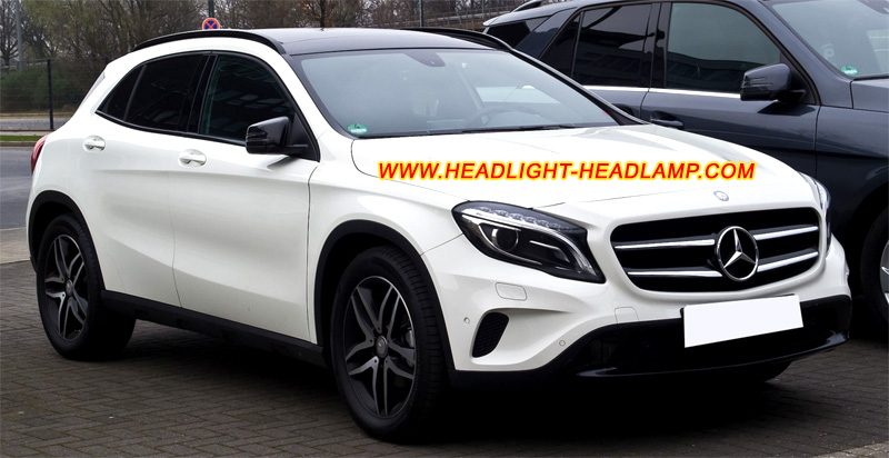 Mercedes-Benz GLA-Class X156 GLA180 GLA200 GLA220 GLA250 GLA45 AMG Headlight Lens Cover Yellowish Scratched Lenses Crack Cracked Broken Fading Faded Fogging Foggy Haze Aging Replace Repair