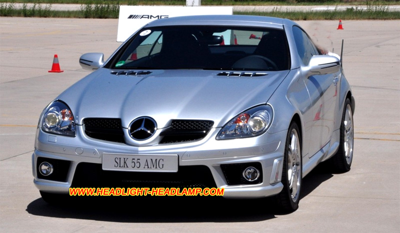 Mercedes-Benz SLK-Class R171 W171 SLK55 AMG Headlight Lens Cover Yellowish Scratched Lenses Crack Cracked Broken Fading Faded Fogging Foggy Haze Aging Replace Repair
