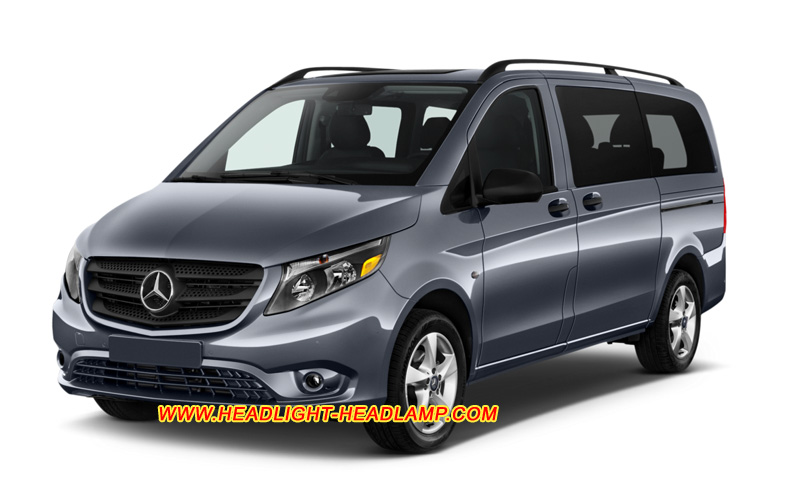 2014-2018 Mercedes-Benz W447 V-Class Vito Viano Valente Metris Halogen Headlight Lens Cover Yellowish Scratched Lenses Crack Cracked Broken Fading Faded Fogging Foggy Haze Aging Replace Repair