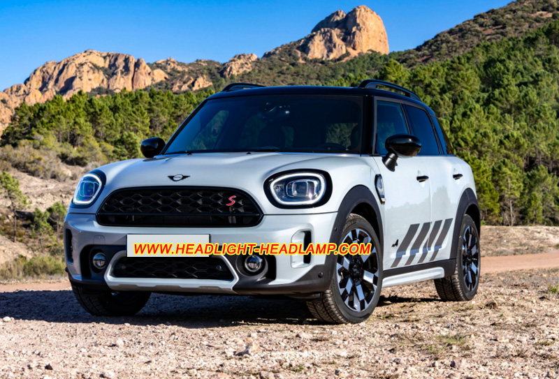Mini Countryman F60 LED Headlight Lens Cover Yellowish Scratched Lenses Crack Cracked Broken Fading Faded Fogging Foggy Haze Aging Replace Repair