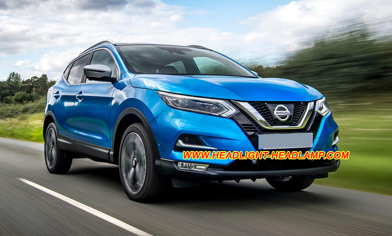 Nissan Qashqai Rogue Sport Full LED Headlight Lens Cover Yellowish Scratched Lenses Crack Cracked Broken Fading Faded Fogging Foggy Haze Aging Replace Repair