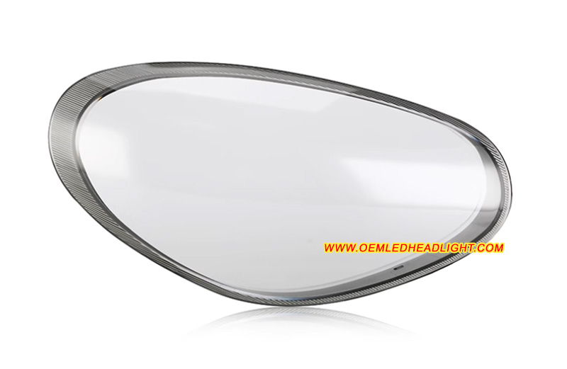 2008-2012 Porsche Cayman Boxster Headlight Lens Cover Foggy Yellow Plastic Lenses Glasses Replacement
