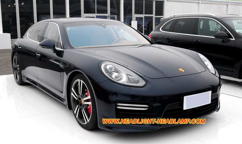 Porsche Panamera GTS Turbo S 4S LED Headlight Lens Cover Yellowish Scratched Lenses Crack Cracked Broken Fading Faded Fogging Foggy Haze Aging Replace Repair