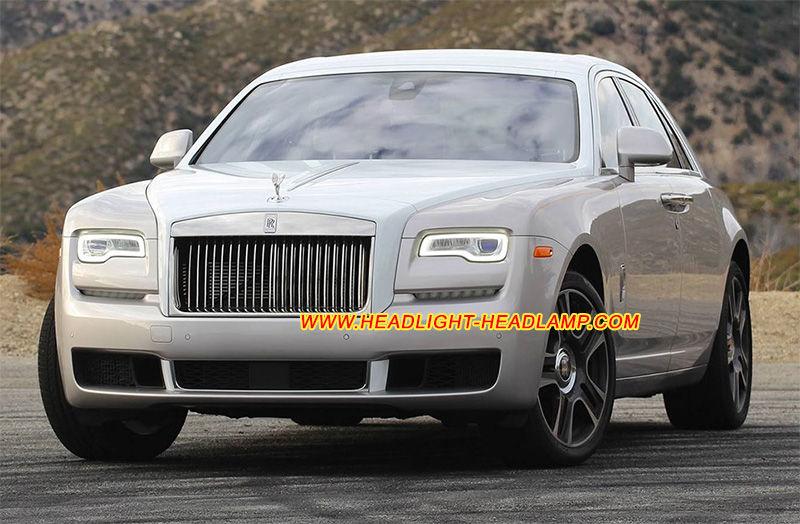 Rolls-Royce Ghost Series II LED Headlight Lens Cover Yellowish Scratched Lenses Crack Cracked Broken Fading Faded Fogging Foggy Haze Aging Replace Repair