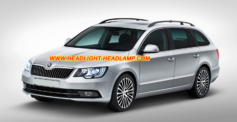 Skoda Superb B6 Facelift Estate HID Bi-Xenon  Headlight Lens Cover Yellowish Scratched Lenses Crack Cracked Broken Fading Faded Fogging Foggy Haze Aging Replace Repair