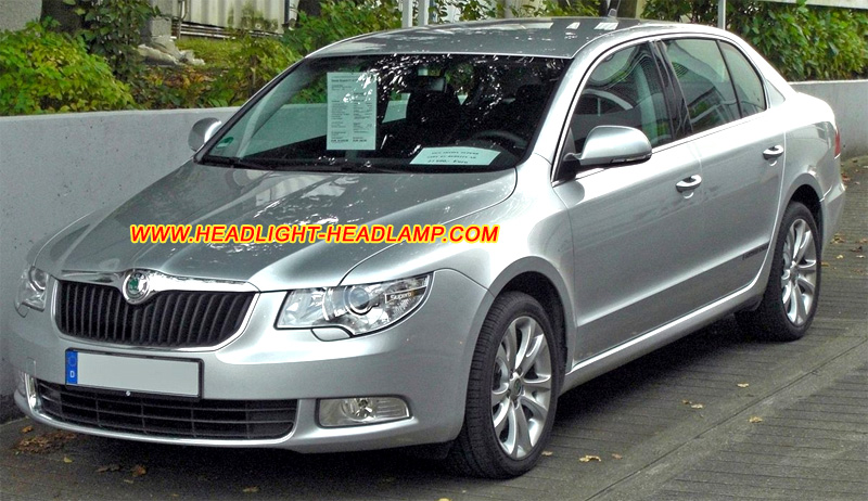 Skoda Superb B6 Headlight Lens Cover Yellowish Scratched Lenses Crack Cracked Broken Fading Faded Fogging Foggy Haze Aging Replace Repair